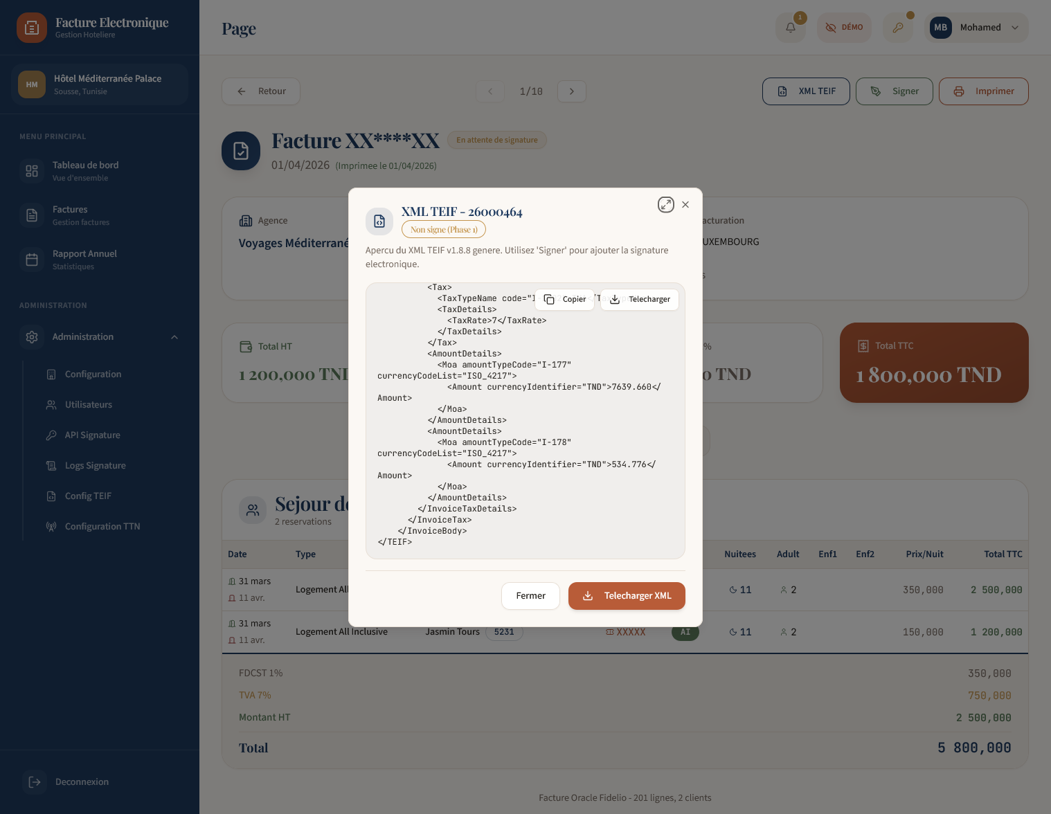 Interface de signature électronique avec clé USB TunTrust